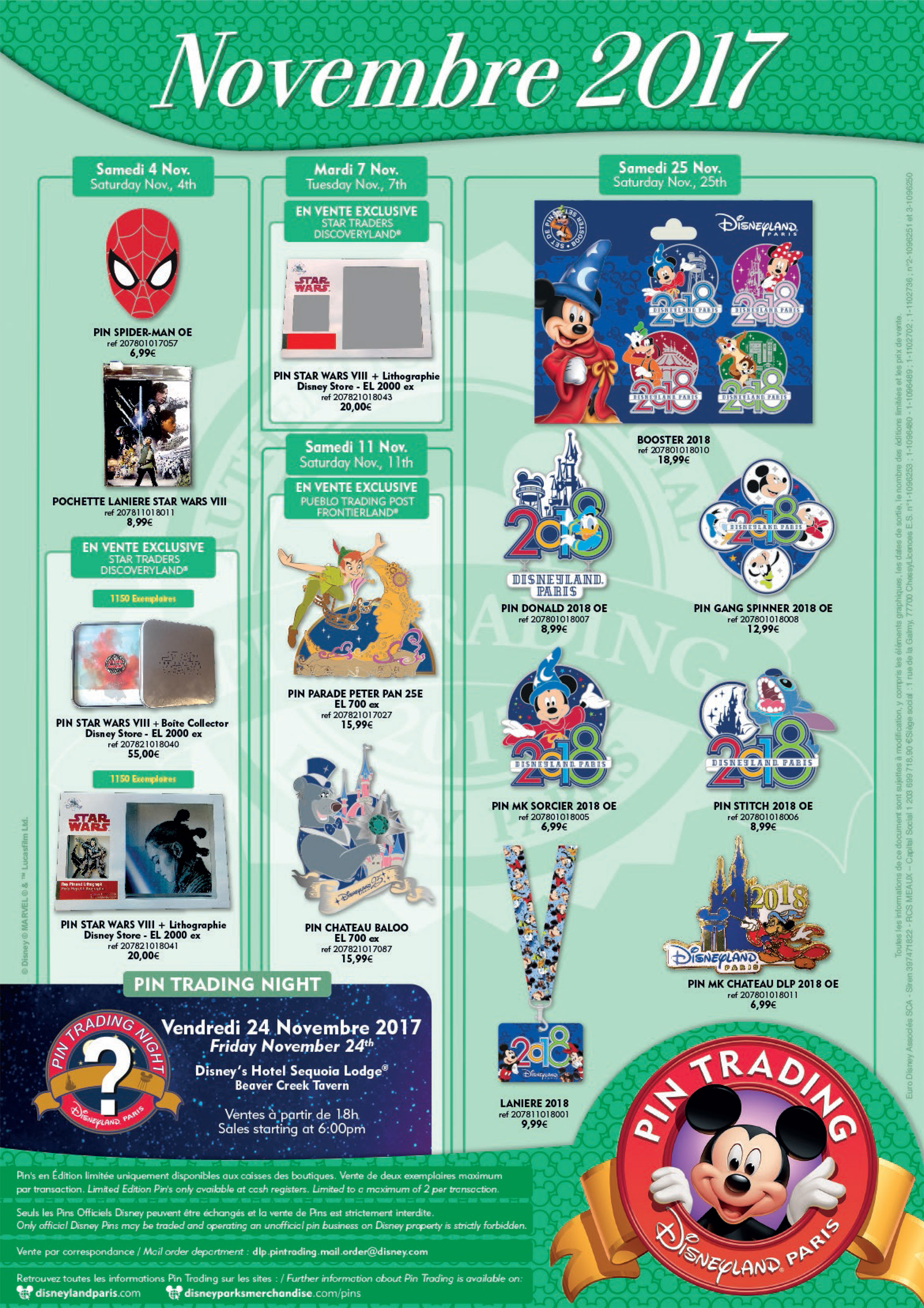 Disneyland Paris Pins For November 2017 - Star Wars, New Year, Mysteries & A Fidget Spinner!