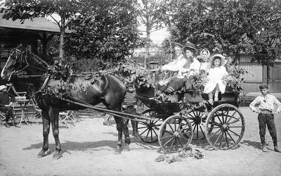 Jubileumslantbruksmötets historiska festtåg i Malmö 1914