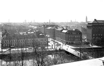 Utsikt mot Drottninggatan och Kaptensgatan