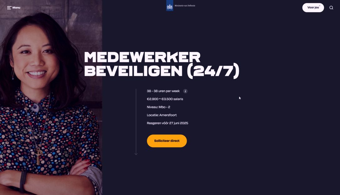 Vacature Medewerker Beveiligen 24-7 bij Ministerie van Defensie