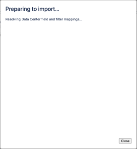 Preparing to import dialog showing maps to be imported