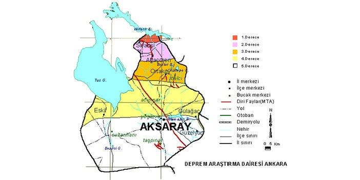 Aksaray fay hattı haritası aksaray deprem bölgesi olup olmadığını gösteriyor