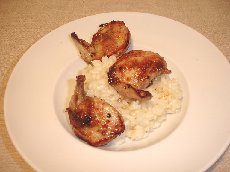 Wachtelbrüste mit Risotto