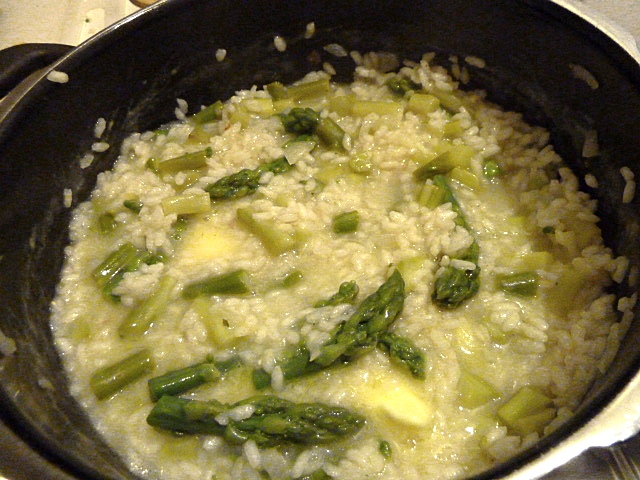 Risotto mit grünen Spargel