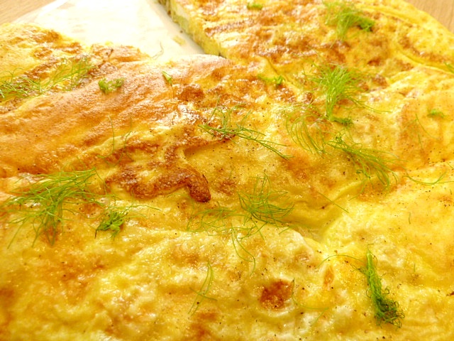 Frittata mit Fenchel, Lauchzwiebeln und Aubergine