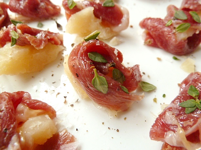 Geräucherte Gänsebrust und Parmesan