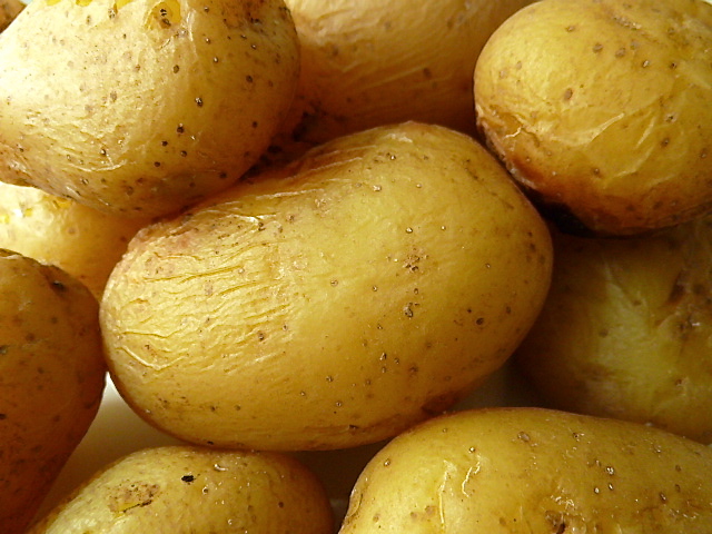 Matjeshering und Kartoffelsalat mit grünen Bohnen