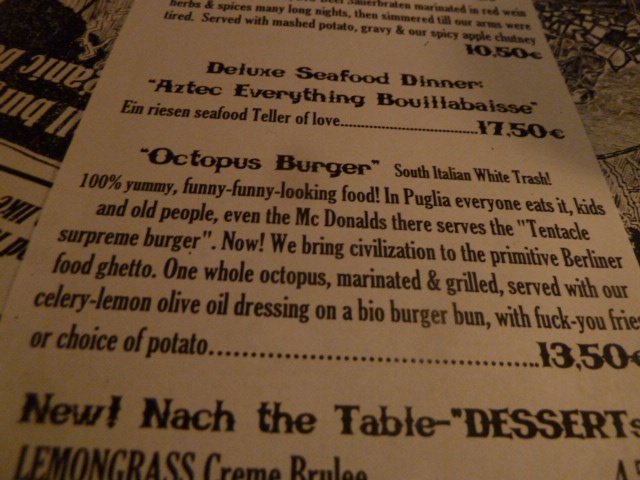 Der Tentacle Burger wurde bestell