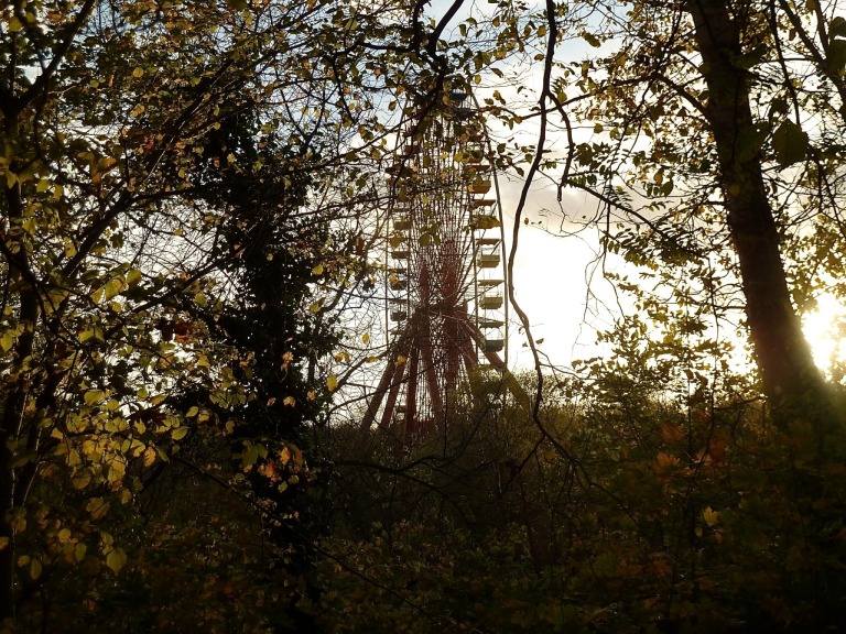 Das Riesenrad im Spreepark von Ferne