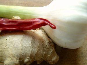 Knoblauch, Ingwer und Chili