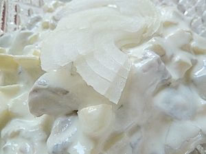 mit viel Fischeinlage