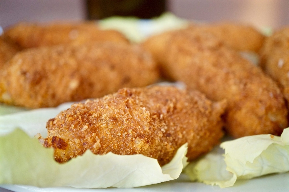 zu den Hünchenkroketten schmecken alle Weine ganz hervorragend