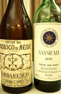 Barbaresco Riserva 1971 Parroco di Neive & Sassicaia Riserva, Tenuta San Guido 1979