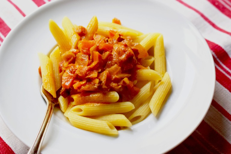 Penne mit Wodka