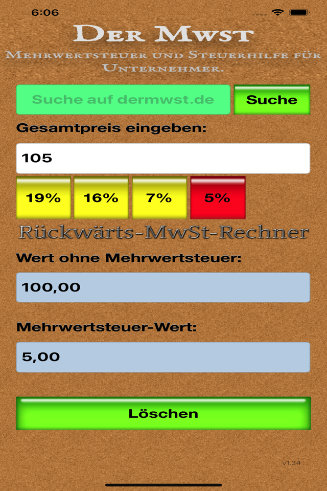 Backward VAT Calculator for iPhone