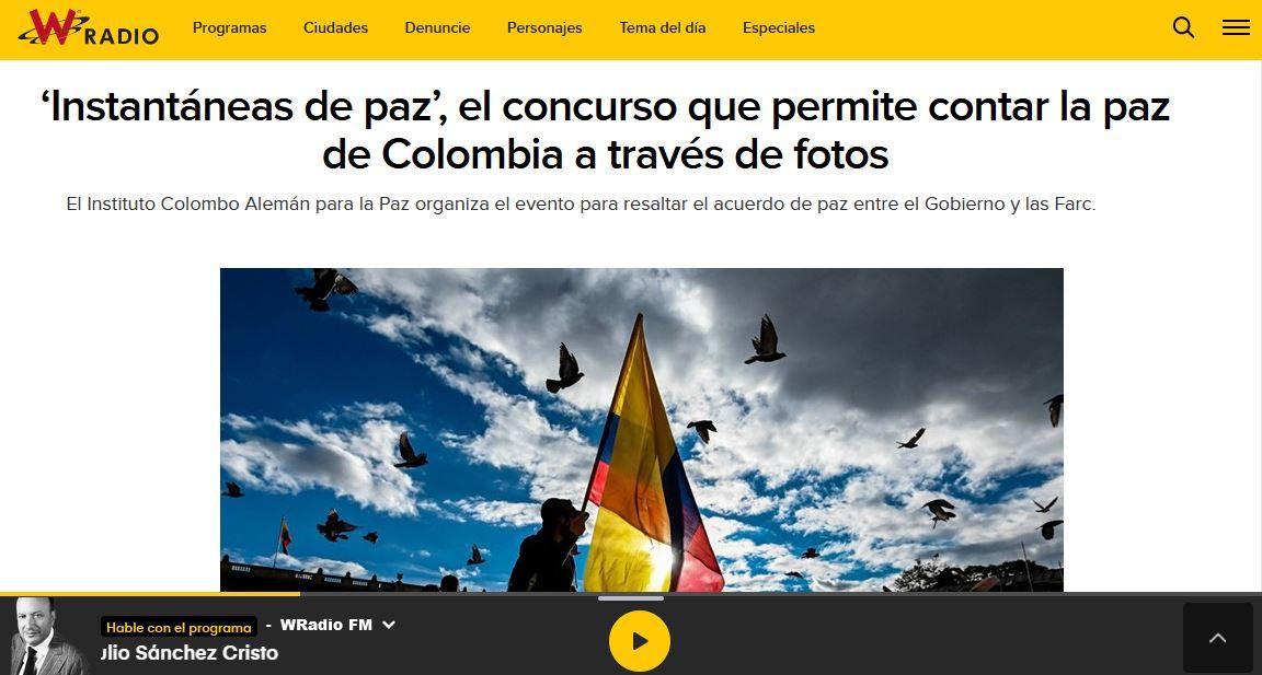 “Snapshots of peace” on W Radio Colombia