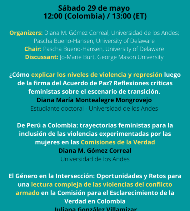 Juliana González Villamizar será una de las invitadas al panel de LASA sobre género, paz y justicia transicional en Colombia