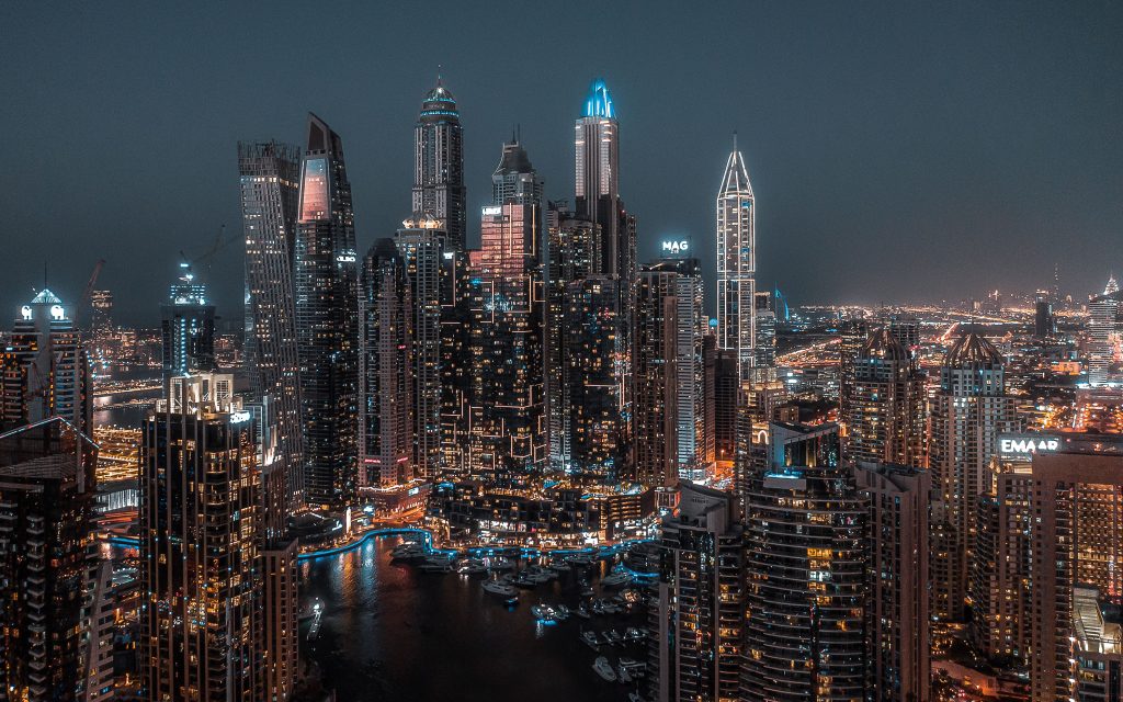 Vista da cidade de Kuala Lumpur à noite