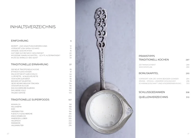 Die neue traditionelle Ernährung - Das Buch Inhaltsverzeichnis der Kochbuch - der neuen Traditionellen Ernährung