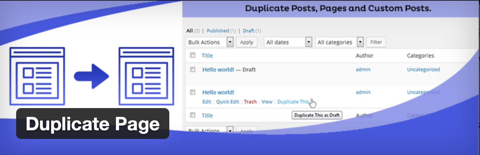 Plugin Duplicate Page