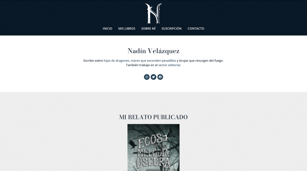 Página web Nadín Velázquez