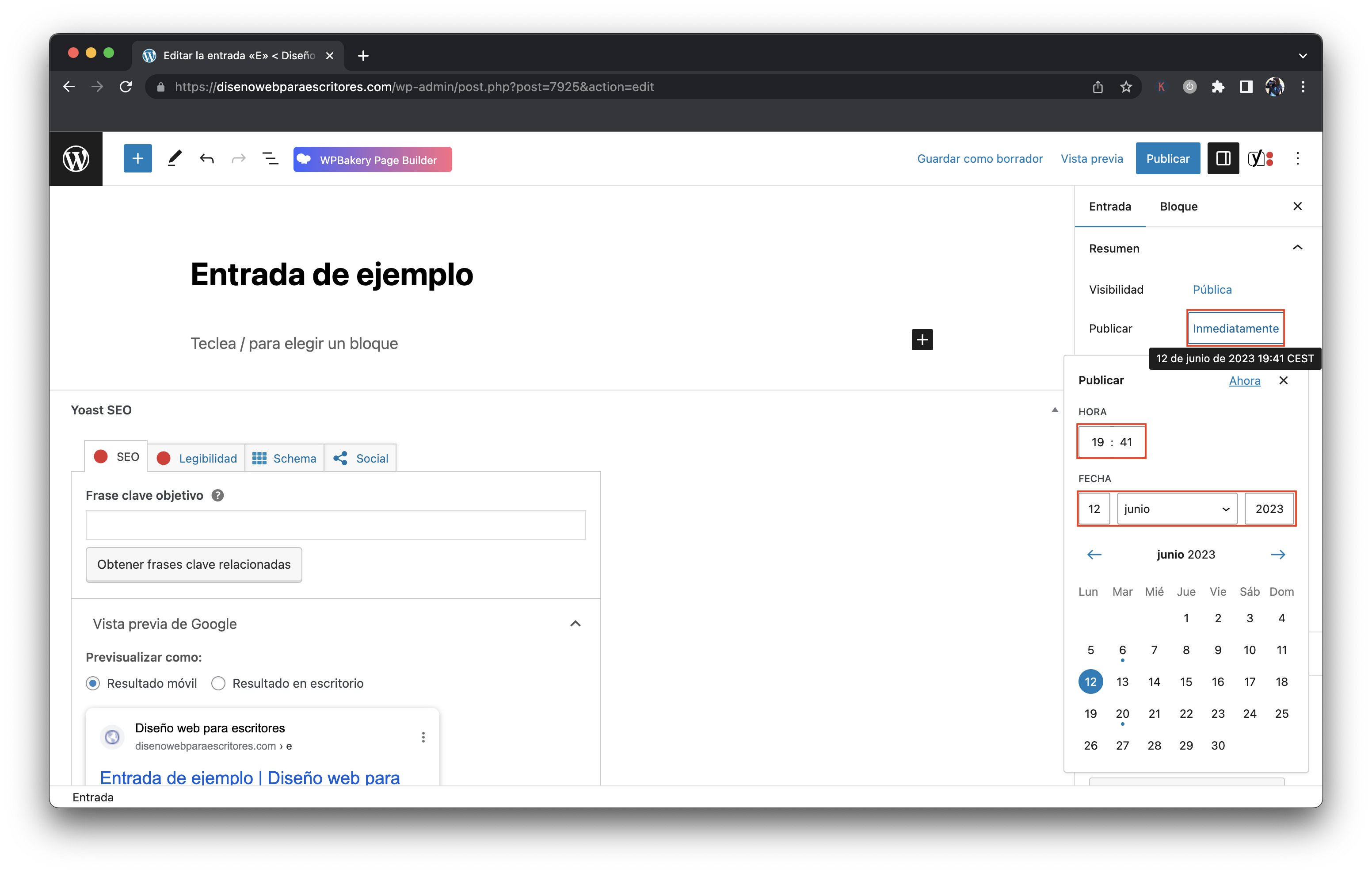 Programar entradas en WordPress