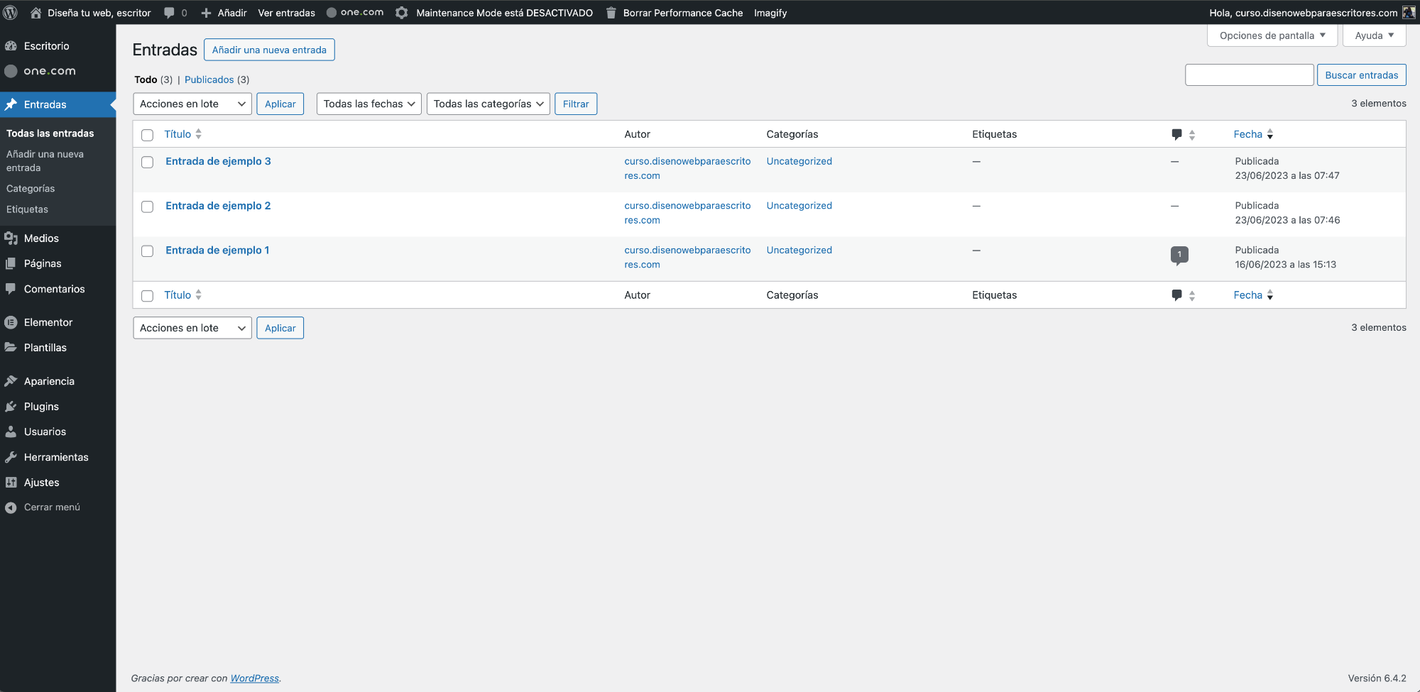 Cómo crear las entradas