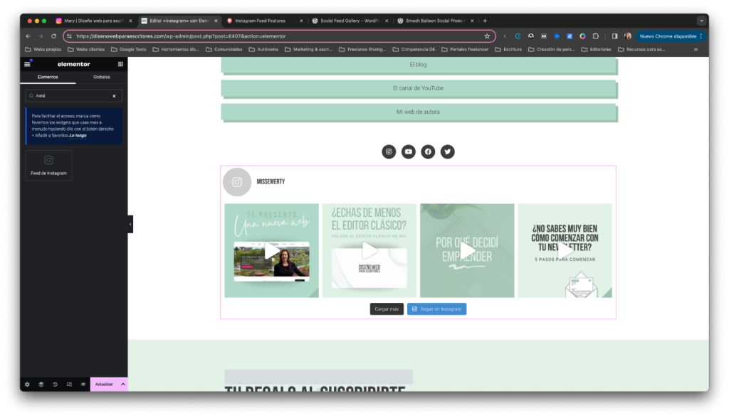 6. Smash Ballon - Añadir bloque Elementor