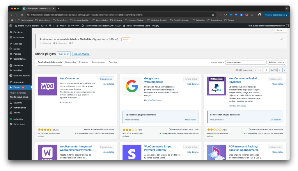 Instalar WooCommerce