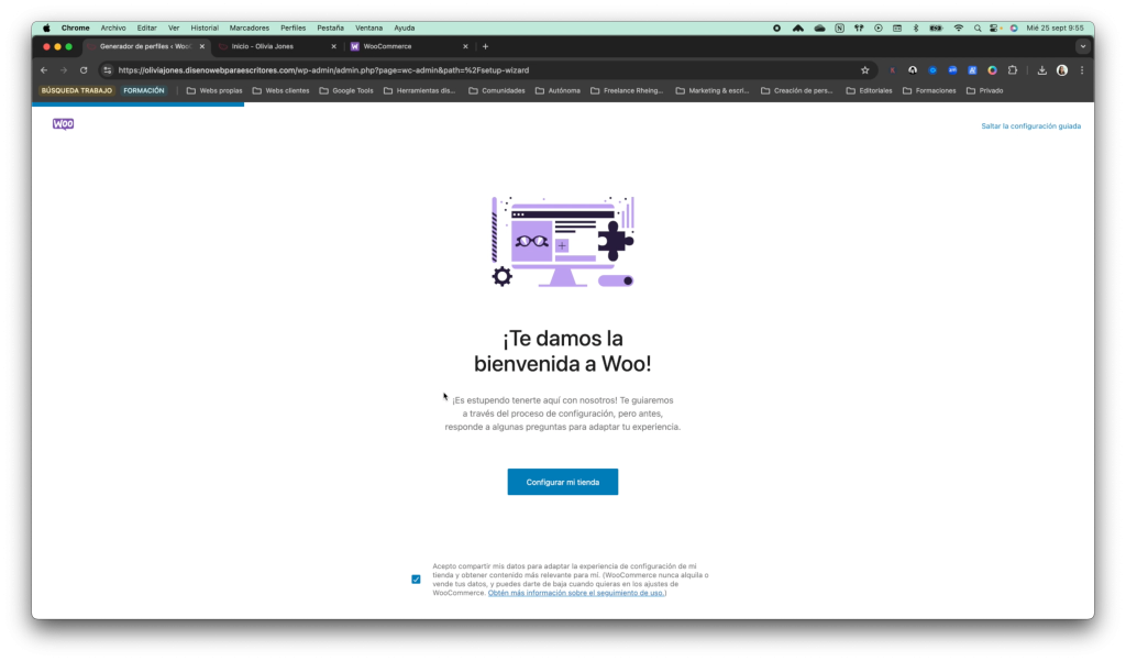 Instalar WC - Ajustes iniciales