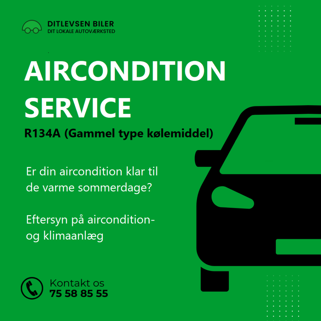 Aircondition service R134A (Gammel type kølemiddel)