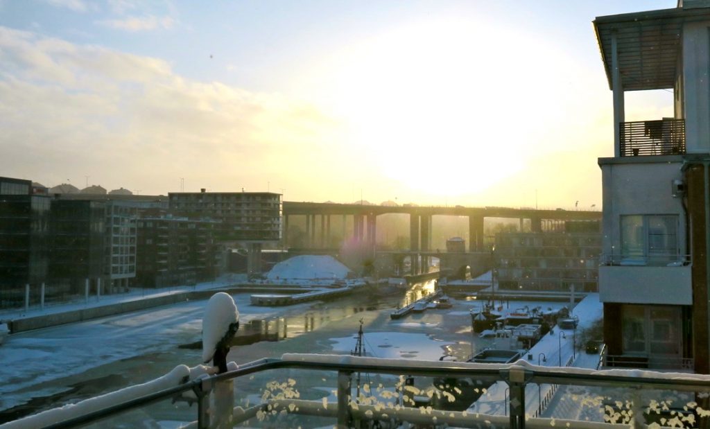 Hammarbykanalen med snö och kyla är inte favoriter bland mina godbitar
