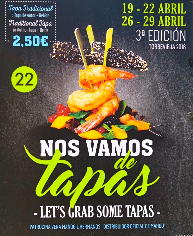 Tapas, smakprov erbjuds detta veckoslut i Torrevieja