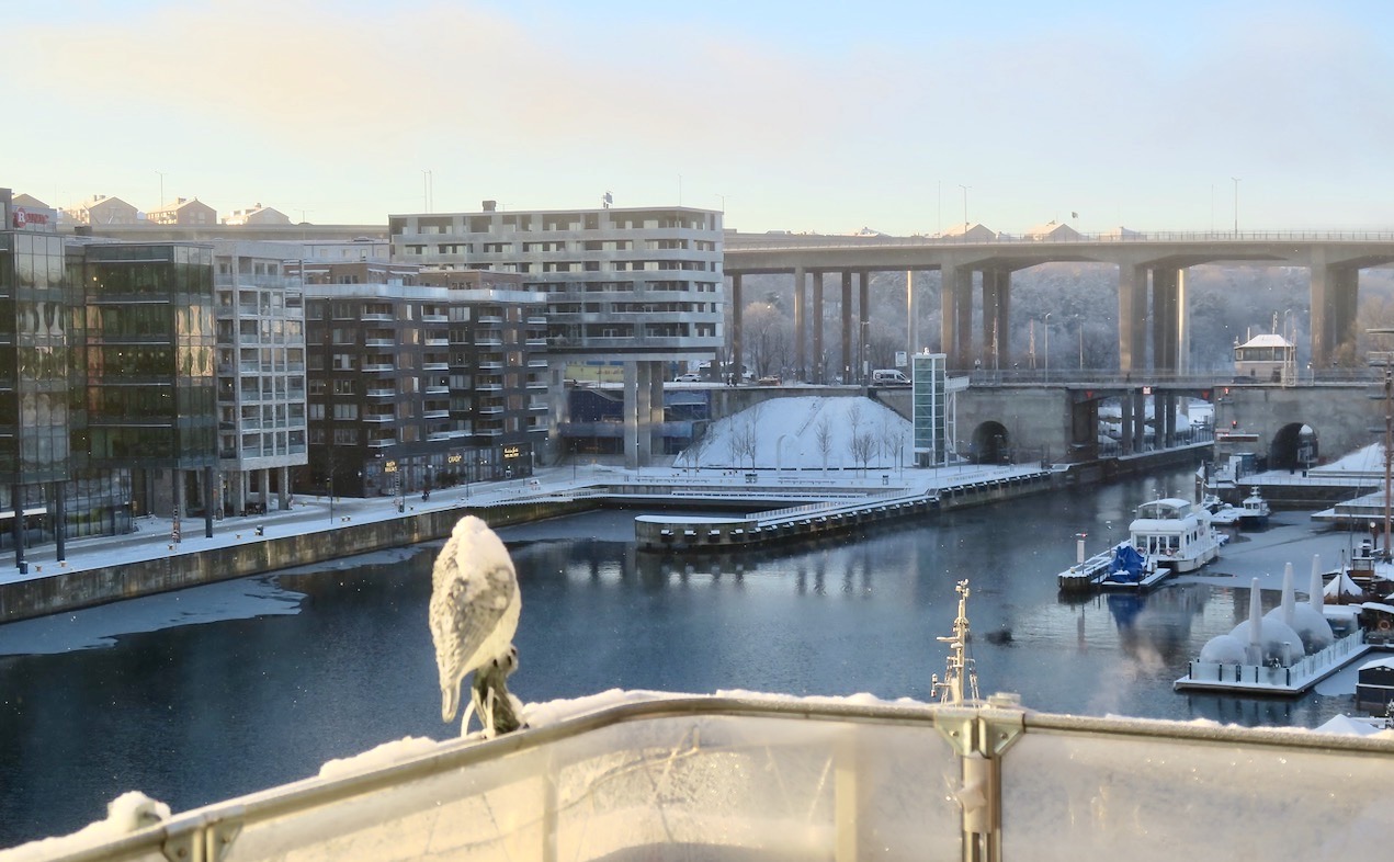 Stockholm. Södermalm. Visst var det frostigt. Även lite is i Hammarbykanalen. 