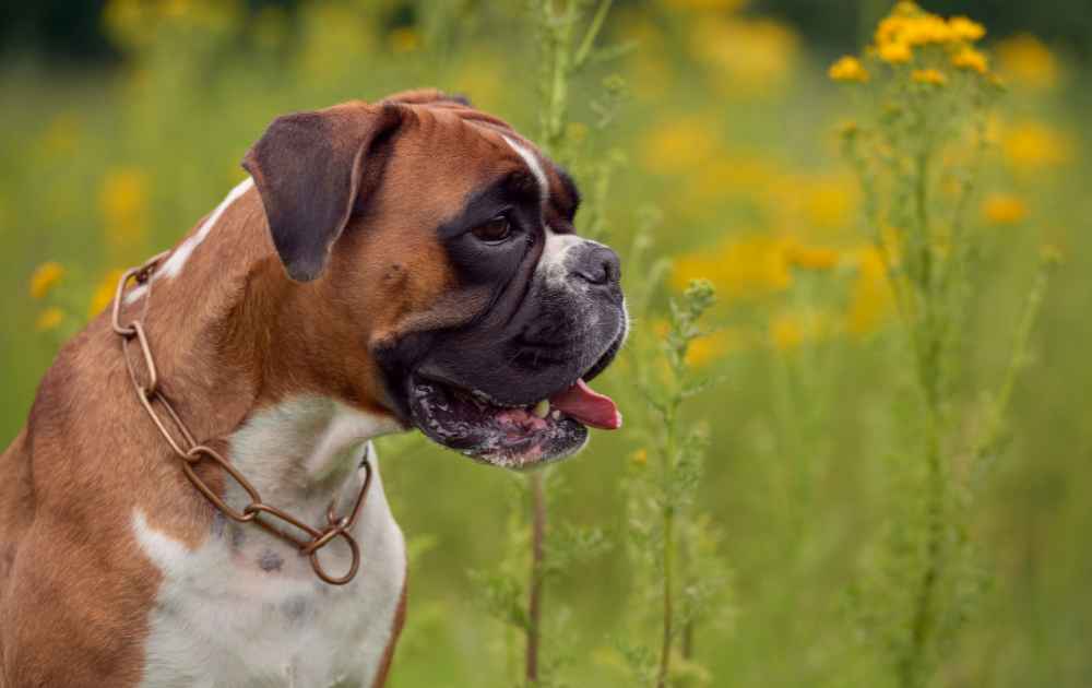 stor hund med trubbig nos boxer