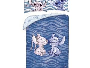 Lilo & Stitch Sengesæt – Stitch & Angel Waves (140 x 200 cm / 70 x 90 cm)