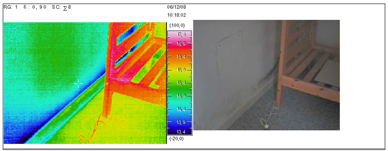 Termograferinger - kontrol af skimmelsvamp - termografering