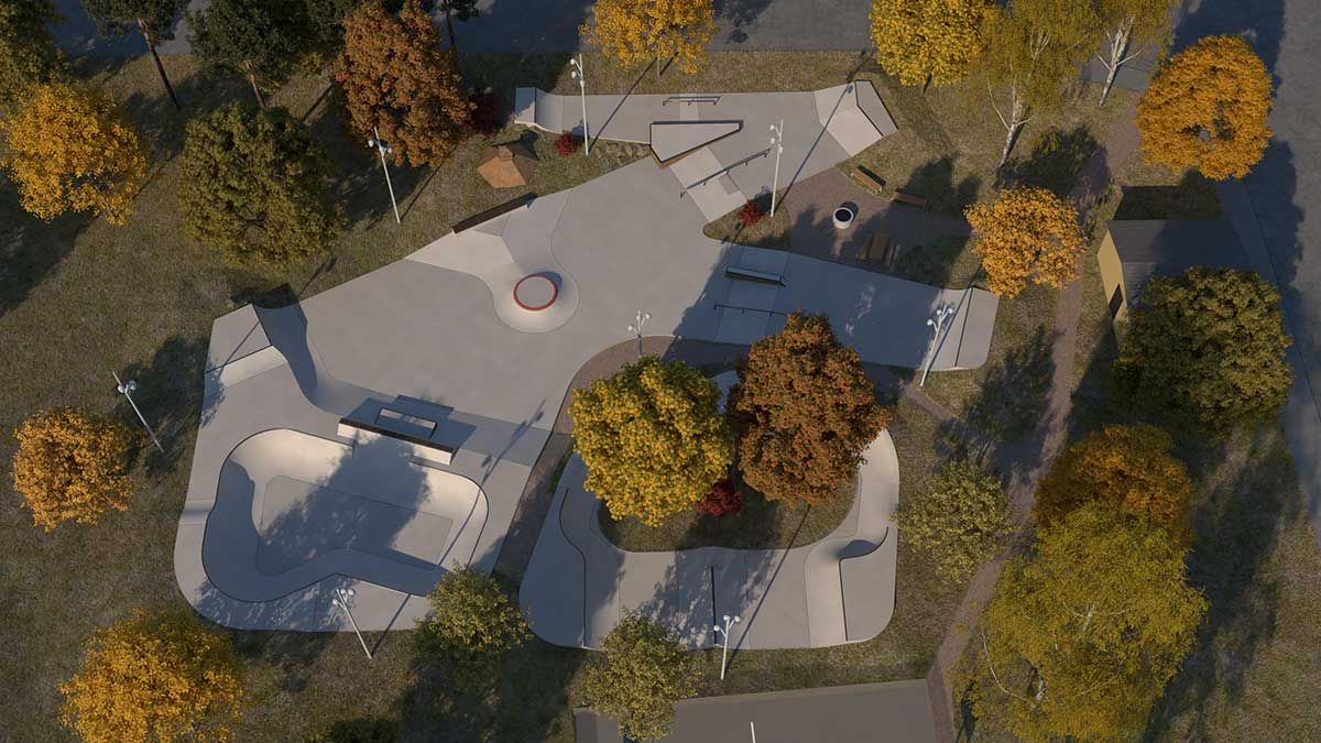 Doms Architect Vetlanda skatepark visualisation
