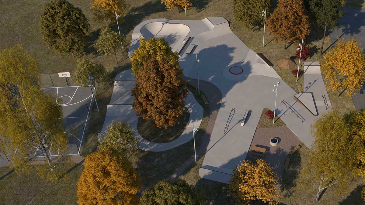 Doms Architect Vetlanda skatepark visualisation