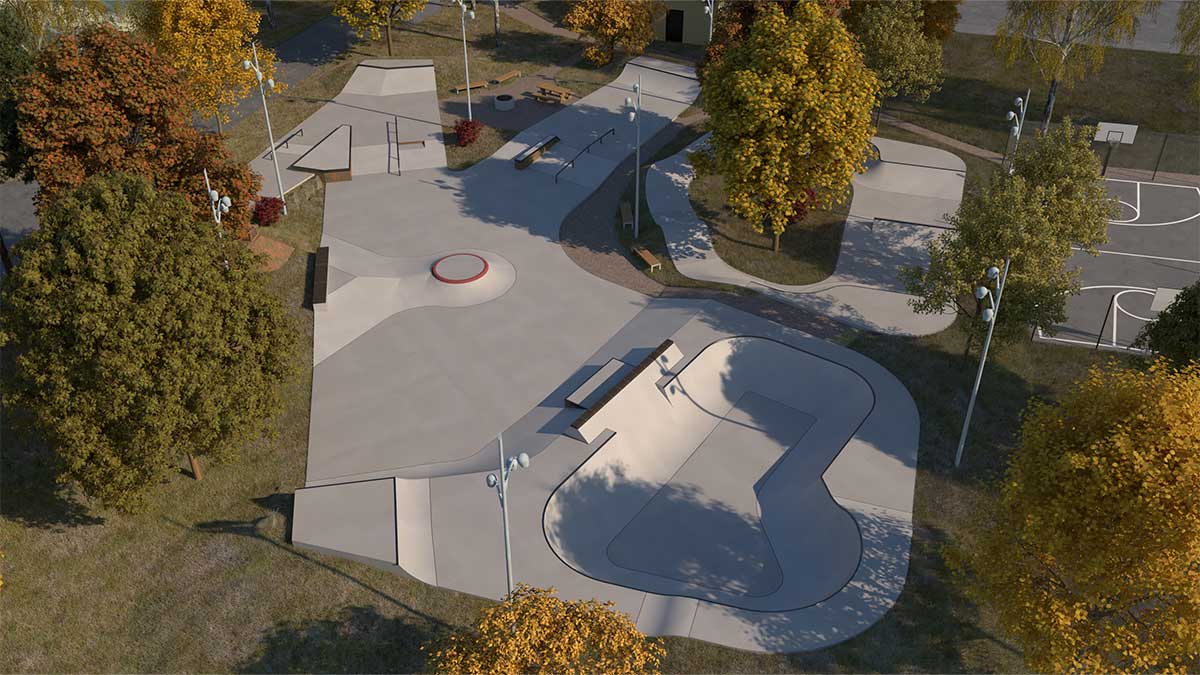 Doms Architect Vetlanda skatepark visualisation