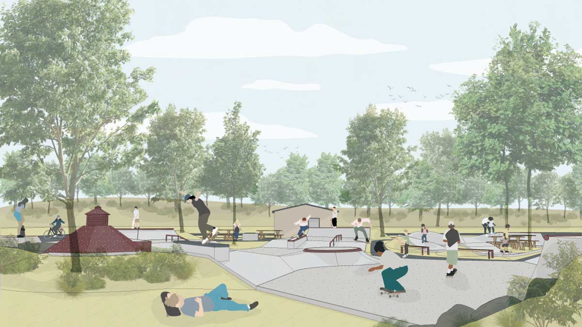 Doms Architect Vetlanda skatepark illustration