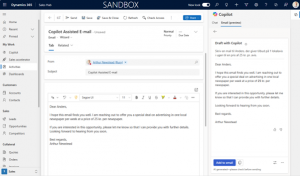 Copilot e-mail assistance