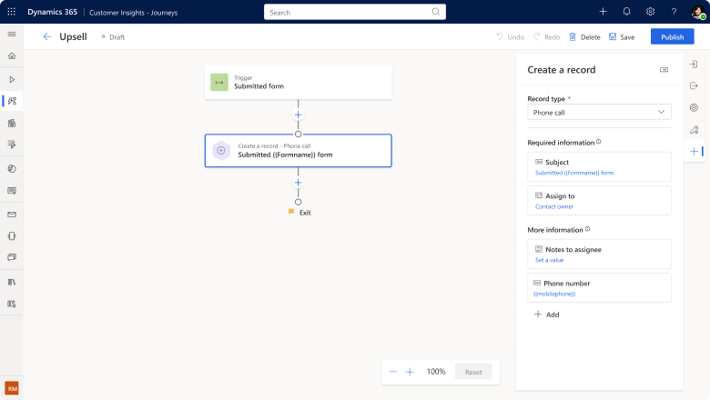 Opret record via Dynamics 365 CI Journey