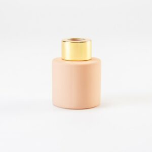 Parfumflesje rond blush met gouden schroefdop – 50 ml - Afbeelding 1