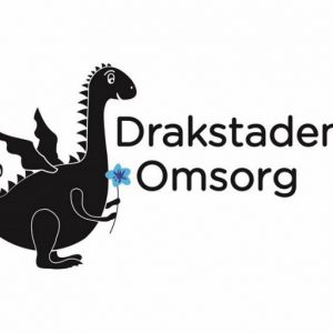 drakstadens omsorg logga drake dragon flower