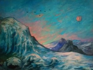 Landscape, fantasy, Acrylic, M Hiort af Ornäs