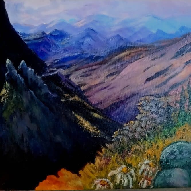 Imaginary landscape, Acrylic, Canvas, 55x46 cm. Price 4.000 SEK, M Hiort af Ornäs