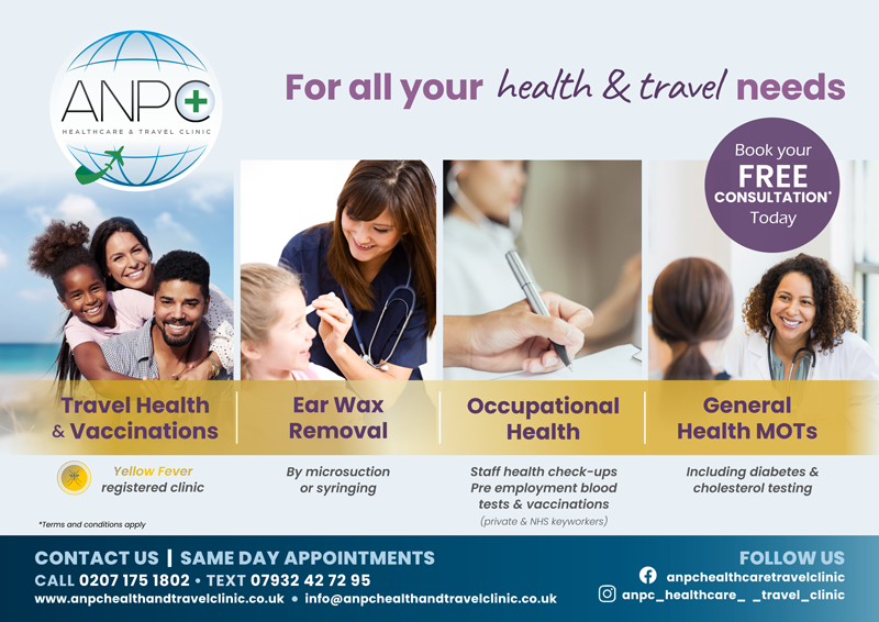 Medical window poster for ANPC Healthcare and Travel Clinic