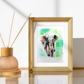 African Elephant Watercolour Painting