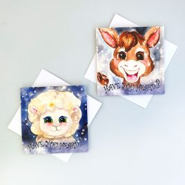 Have You Heard Christmas cards by DSB Designed. Cute donkey and sheep cards.